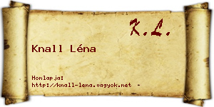 Knall Léna névjegykártya